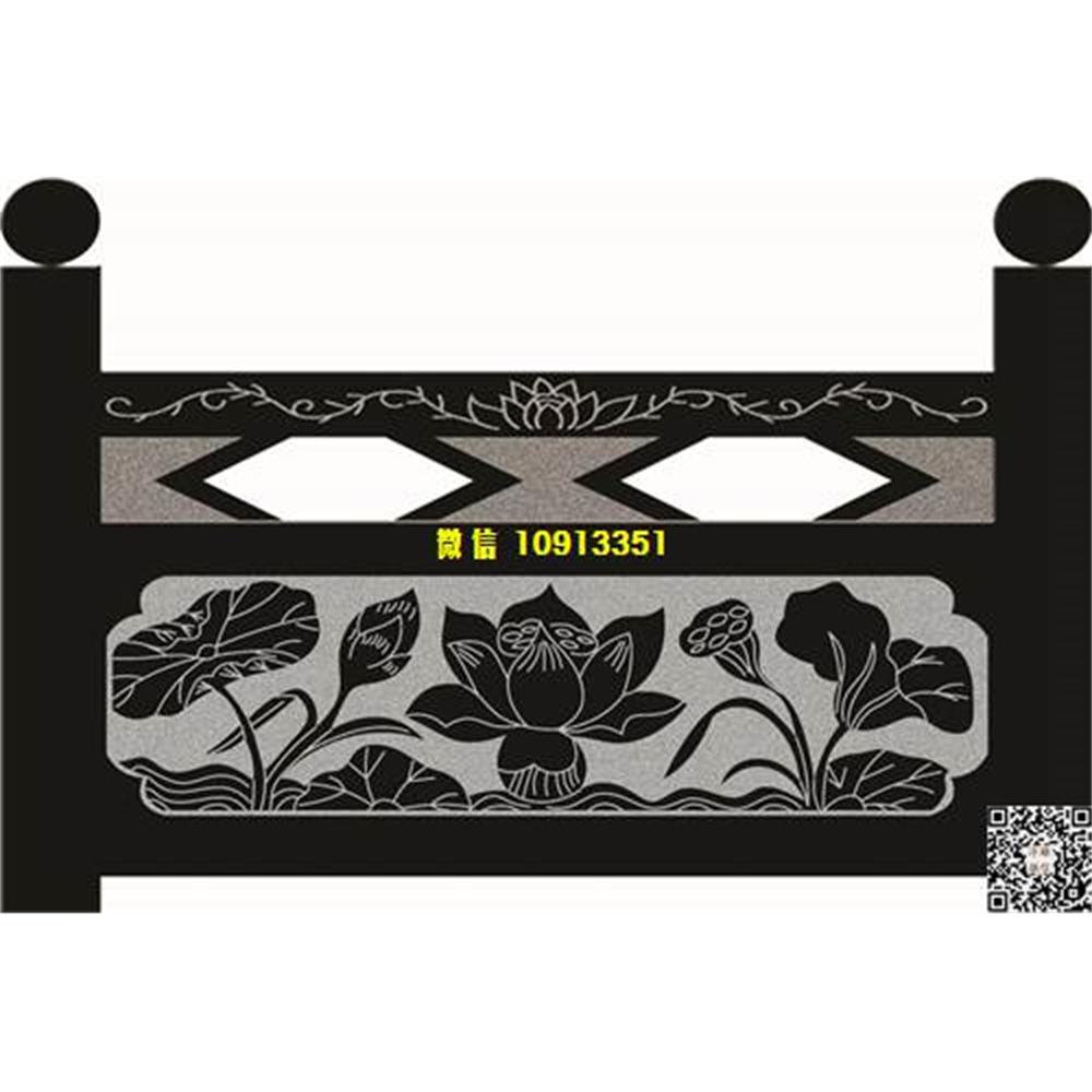 精雕图194荷花栏板精雕图线雕图线条图单线铣底图_电脑雕刻plt文泰矢量图精雕图浮雕图